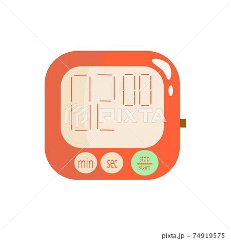 Rectangular red Kitchen timer with gren button cartoon icon Vector illustration Rectangular red Kitchen timer with gren button cartoon icon Vector illustration 74919575