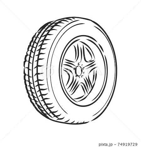 Car wheel hand drawn outline doodle icon Car tire and transport speed and  drive car service concept Vector sketch illustration for print web  mobile and infographics on white background Stock Vector 