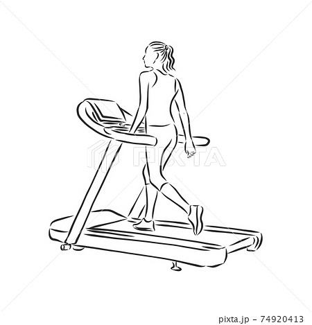 sports trainer ,treadmill, vector sketch illustration. Treadmill doodle style sketch illustration hand drawn vector sports trainer ,treadmill, vector sketch illustration. Treadmill doodle style sketch illustration hand drawn vector 74920413