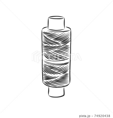 vector illustration of hand drawn spool with thread. spool of thread vector sketch illustration vector illustration of hand drawn spool with thread. spool of thread vector sketch illustration 74920438