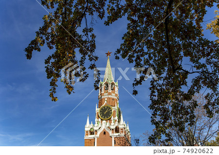 Spasskaya Tower. Moscow Kremlin, Russia (day). Spasskaya Tower. Moscow Kremlin, Russia (day). 74920622