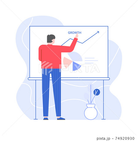 Man presentation chart development on white board 74920930