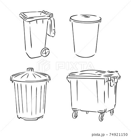 Vector Outline Hand Draw Sketch Of Clean And Tidy Trash Bin At White Stock  Photo Picture And Royalty Free Image Image 128382180