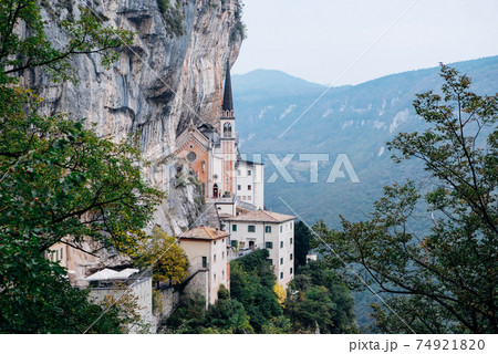 Madonna della Corona sanctuary in Ferrara di Monte Baldo, Italy. Madonna della Corona sanctuary in Ferrara di Monte Baldo, Italy. 74921820