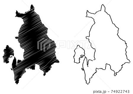 Akershus (Administrative divisions of Norway, Kingdom of Norway) map vector illustration, scribble sketch Akershus fylke map 74922743