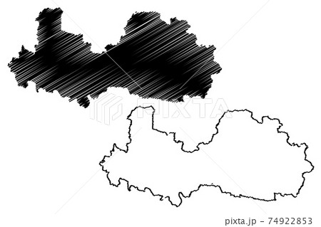 Bac Giang Province (Socialist Republic of Vietnam, Subdivisions of Vietnam) map vector illustration, scribble sketch Tinh Bac Giang map 74922853