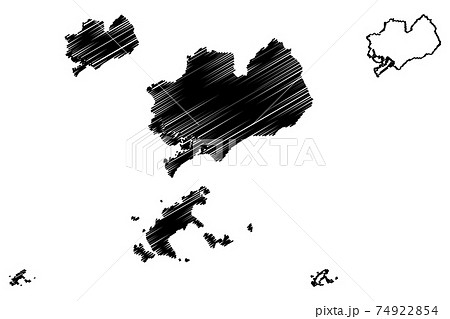 Ba Ria-Vung Tau Province (Socialist Republic of Vietnam, Subdivisions of Vietnam) map vector illustration, scribble sketch Ba Ria-Vung Tau map 74922854