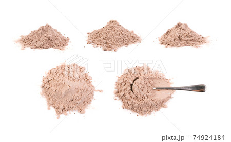 Whey cocoa protein powder for brown fitness shake isolated Whey cocoa protein powder for brown fitness shake isolated 74924184