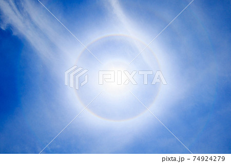 【虹】青空と日暈 【虹】青空と日暈 74924279