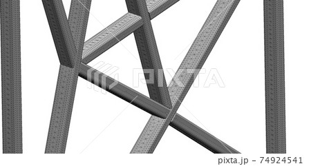 3D illustration CAD model of a steel framework 3D illustration CAD model of a steel framework 74924541