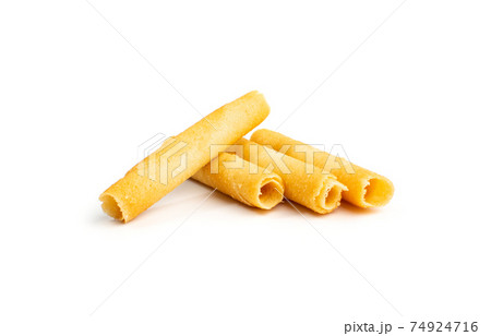Crunchy Wafer Sticks Isolated on White Background Crunchy Wafer Sticks Isolated on White Background 74924716