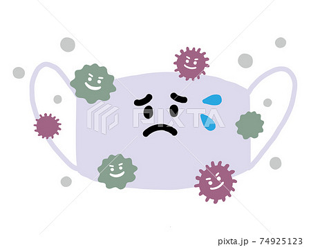 汚れたマスクのベクターイラスト 74925123