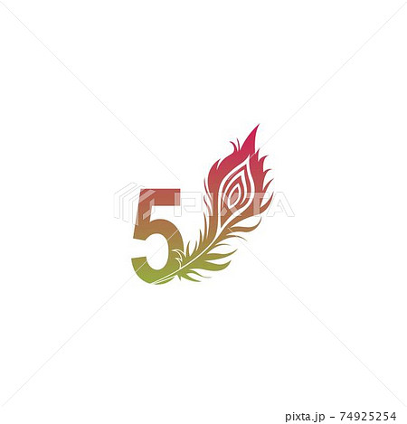 Number 5 with feather logo icon design vector Number 5 with feather logo icon design vector 74925254