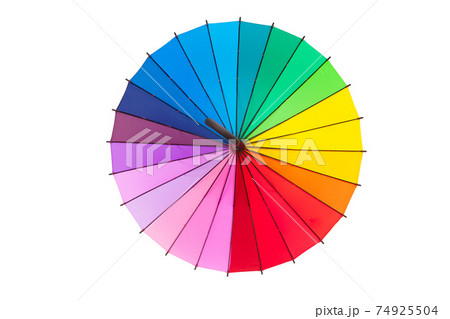 multicolored umbrella isolated on white background multicolored umbrella isolated on white background 74925504