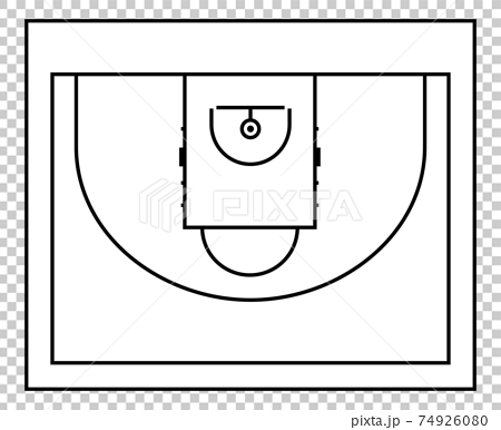 バスケットボールコート 3x3 のイラスト素材