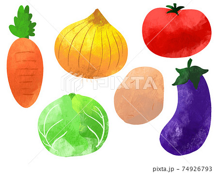 絵本タッチの野菜のイラストのイラスト素材 [74926793] - Pixta