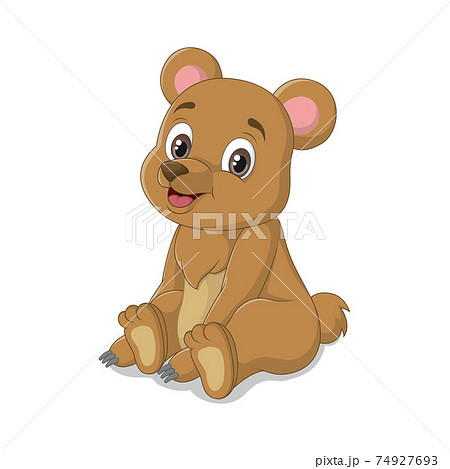 Cute cartoon baby bear sitting - Stock Illustration [74927693] - PIXTA