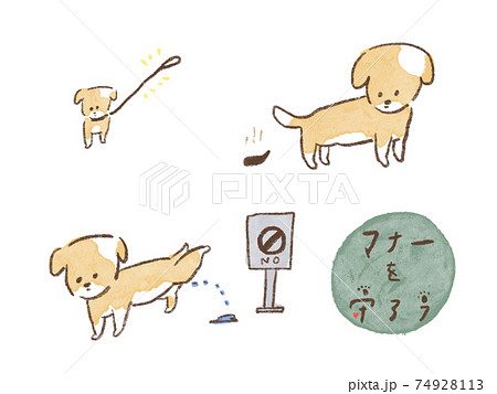 犬の飼い主のマナーイラスト(カラー) 犬の飼い主のマナーイラスト(カラー) 74928113