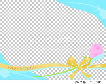 White background illustration material with white day ribbon 74929053