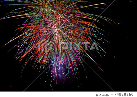 Fireworks on night sky Fireworks on night sky 74929260