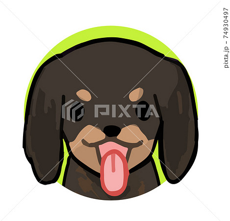 ダックスフンドの手描きイラストアイコン のイラスト素材