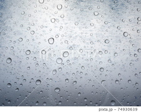 Close-up of water drops on glass surface as background 74930639