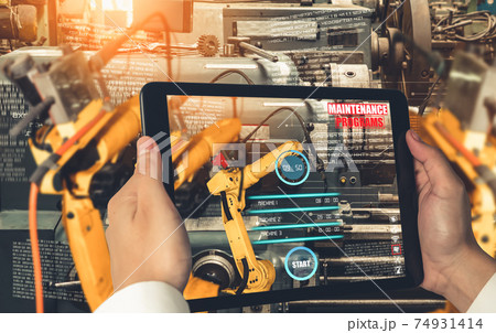 Engineer controls robotic arms by augmented reality industry technology 74931414