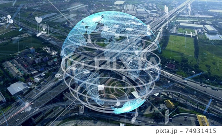 Global connection and internet network modernization in smart ci 74931415