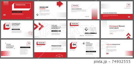 Presentation and slide layout template. Red geometric modern design background. Use for business annual report, flyer, marketing, leaflet, advertising, brochure, modern style. Presentation and slide layout template. Red geometric modern design background. Use for business annual report, flyer, marketing, leaflet, advertising, brochure, modern style. 74932555