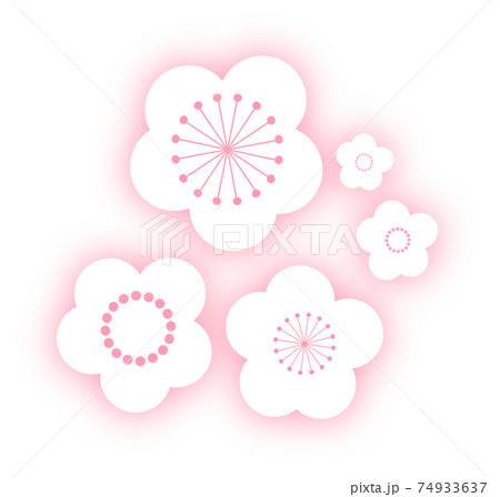 シンプルな梅の花のイラスト アイコンのイラスト素材