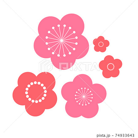 シンプルな梅の花のイラスト アイコンのイラスト素材