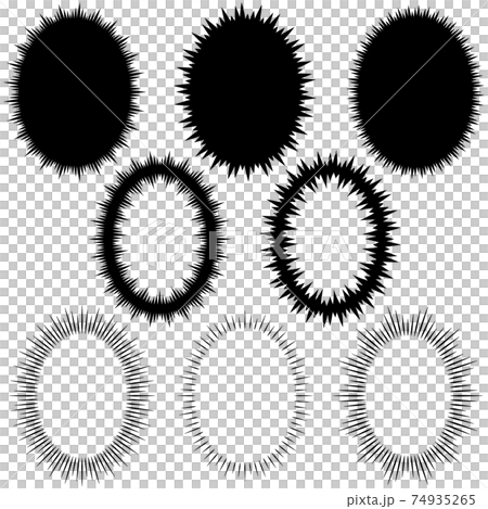 楕円形ウニフラッシュセットのイラスト素材