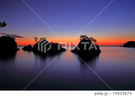 堂ヶ島夕景 小焼け 堂ヶ島夕景 小焼け 74935674