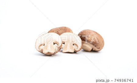 Fresh champignon mushrooms isolated on white background 74936741