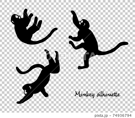 猿 モンキー シルエット イラスト素材のイラスト素材