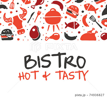 Bistro Hot and Tasty Banner Template, Grill Bar, House, Restaurant, Bistro Poster, Invitation, Flyer Design Cartoon Vector Illustration Bistro Hot and Tasty Banner Template, Grill Bar, House, Restaurant, Bistro Poster, Invitation, Flyer Design Cartoon Vector Illustration 74936827