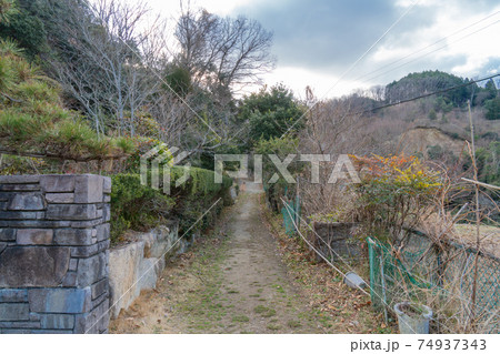 能勢妙見山の登山口へ向かう林道（上杉尾根コース） 74937343