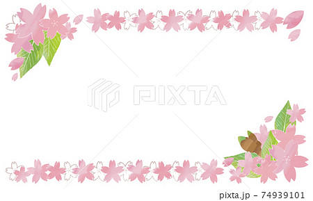春の桜フレーム 背景 イラスト 74939101