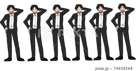モブの青年のキャラクター表情6種類 74939268
