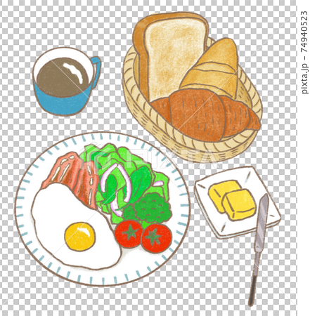 朝ごはんセット 洋食のイラスト素材