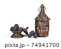 Ramadan concept with plate of dates and lantern 74941700