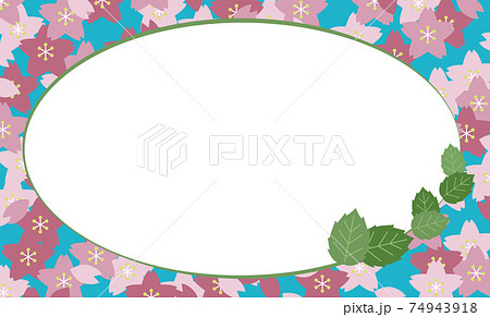 桜 メッセージカード フレーム 和柄 春 サクラのイラスト素材