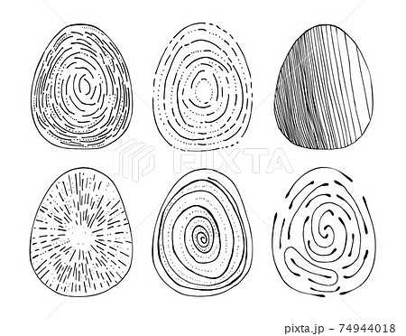 Set of Hand Drawn Doodle Easter Eggs with Different Patterns Set of Hand Drawn Doodle Easter Eggs with Different Patterns 74944018