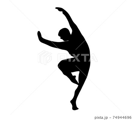 Beautiful Jazz Dance Silhouette Stock Illustration