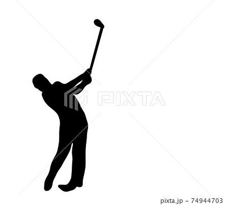 ゴルフを楽しむ人のシルエットのイラスト素材 ゴルフを楽しむ人のシルエットのイラスト素材