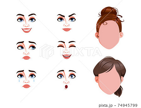Different female emotions set 74945799