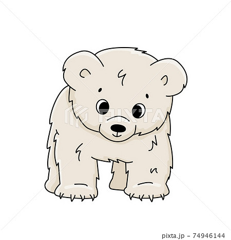 Vector cute cartoon little polar bear cub... - Stock Illustration  [74946144] - PIXTA