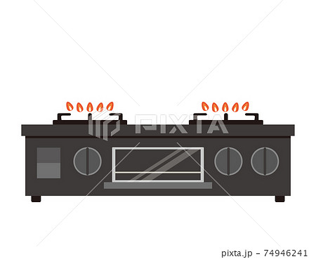 ガスコンロのベクターイラストのイラスト素材