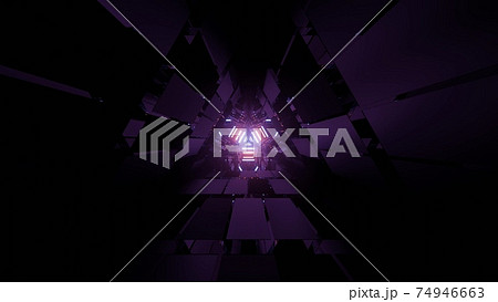 Dark sci fi tunnel 3d illustration 74946663