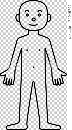 人体パーツ:シンプルな全身図(前) 人体パーツ:シンプルな全身図(前) 74946762